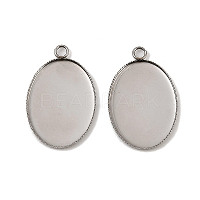 304 Stainless Steel Pendant Cabochon Settings STAS-NH0002-01A-P-1