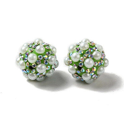 Polymer Clay Rhinestone Beads RGLA-D050-01B-1