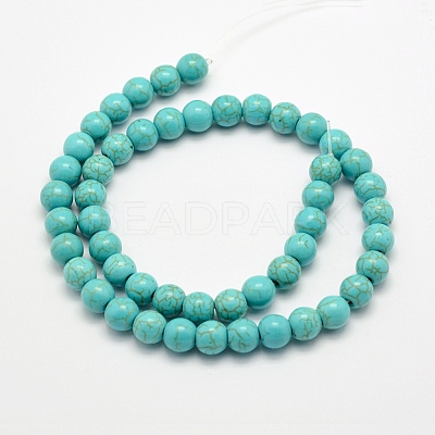 Synthetic Turquoise Beads Strands X-TURQ-F007-01B-6mm-1