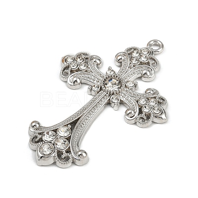 Alloy Rhinestone Cross Big Pendants ALRI-1475-P-RS-1