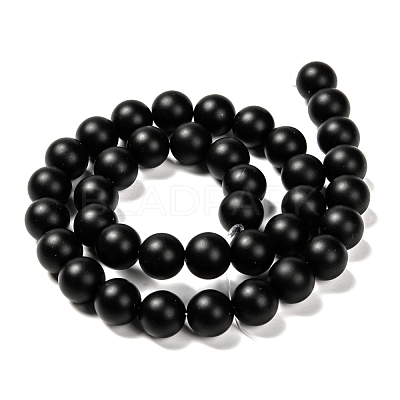 Natural Black Agate Beads Strands X-G-D543-10mm-1