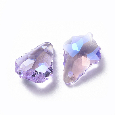 Glass Rhinestone Pendants X-RGLA-L019-B-371MO-1