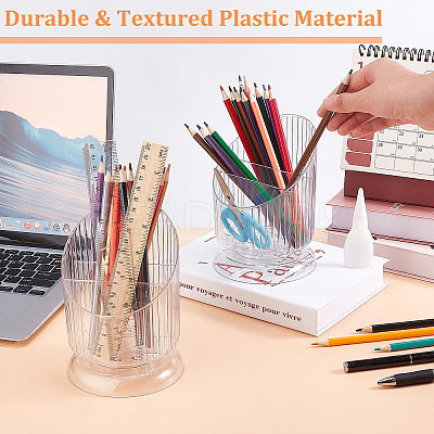 Transparent Plastic Makeup Brush Storage Organizer AJEW-WH0332-33C-1