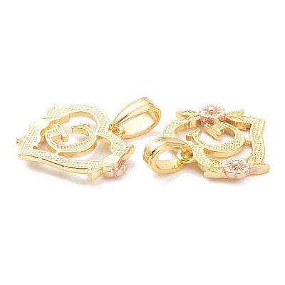 Real 18K Gold Plated Brass  Pendants KK-J042-43G-G-1