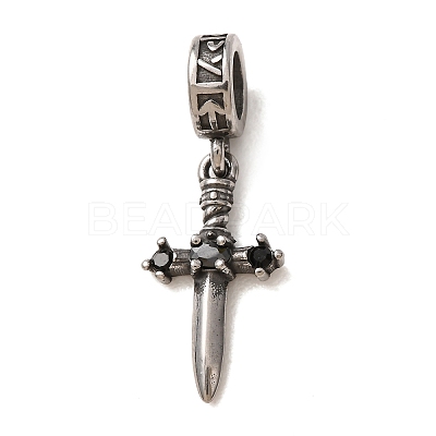 316 Surgical Stainless Steel & Rhinestone European Dangle Charms SA-CBA7555-17AS-01-1