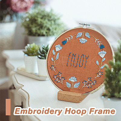 9Pcs 9 Style Plastic Cross Stitch Embroidery Hoops FIND-DC0004-90-1