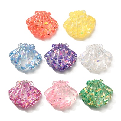 Transparent Marine Organism Resin Cabochons RESI-H035-05E-1