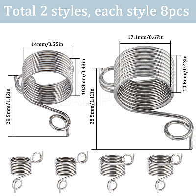 16Pcs 2 Style Steel Wire Knitting Thimbles FIND-SC0007-71-1