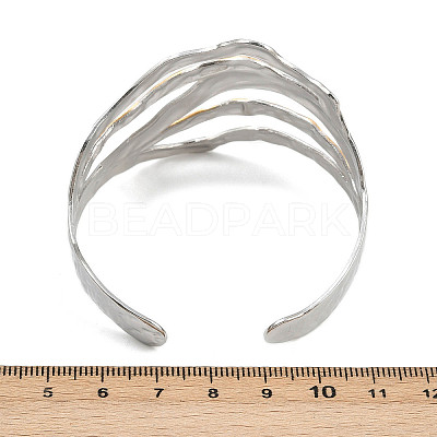 304 Stainless Steel Cuff Bangles for Women BJEW-G757-03GP-1