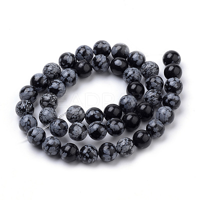 Natural Snowflake Obsidian Beads Strands G-S259-20-10mm-1