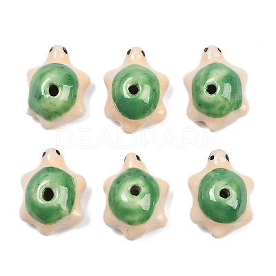 Handmade Bright Glazed Porcelain Beads PORC-CJC0009-03E-1