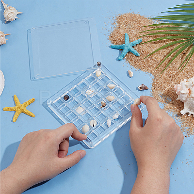36 Grids Acrylic Shell Storage Box with Lid ODIS-WH0061-46-1