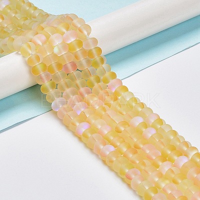 Frosted Transparent Glass Beads Strands FGLA-M002-01G-1