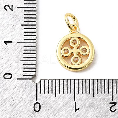 Brass Micro Pave Cubic Zirconia Charms KK-C139-21G-1