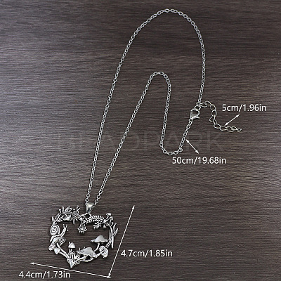 Flower & Mushroom Zinc Alloy Pendant Necklaces FS-WG17225-02-1