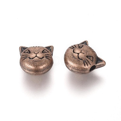 Tibetan Style Alloy Kitten Beads TIBEP-GC178-R-NR-1