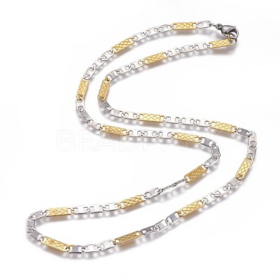 304 Stainless Steel Mariner Link Chain Necklaces NJEW-F261-12PG-1