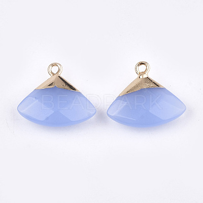 Electroplate Natural White Jade Pendants G-T112-04C-1