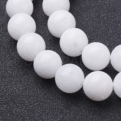 Natural White Jade Beads Strands X-GSR8mmC067-1