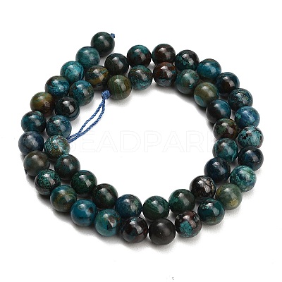Natural Chrysocolla Beads Strands G-G475-A03-8mm-1