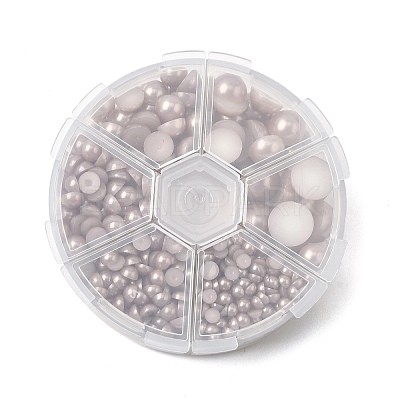 1Box ABS Plastic Imitation Pearl Dome Cabochons SACR-X0002-49-B-1