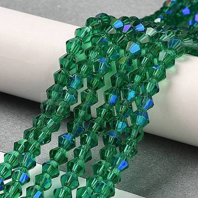 Transparent Electroplate Glass Beads Strands GLAA-F029-4mm-D10-1