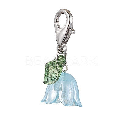Lily Acrylic Pendant Decorations HJEW-JM01890-01-1