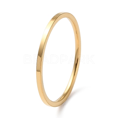 Ion Plating(IP) 304 Stainless Steel Simple Plain Band Finger Ring for Women Men RJEW-F152-05-1