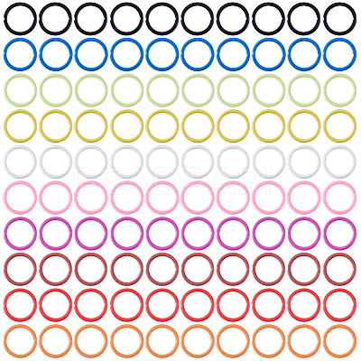 100Pcs 10 Colors Baking Paint Iron Stitch Markers Rings IFIN-HS0001-04-1