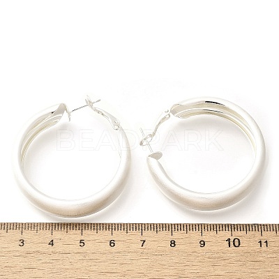 Brass Ring Hoop Earrings for Women LS-EJEW-A121-17B-S-1
