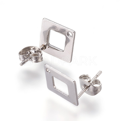Tarnish Resistant 304 Stainless Steel Stud Earring Findings for Dangle Charms STAS-L216-06A-P-1