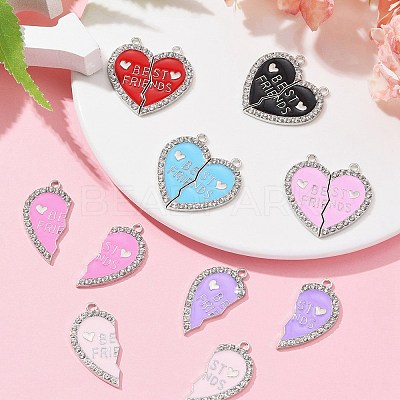 7 Sets 7 Colors Alloy Enamel Split Pendant ENAM-FS0001-71-1