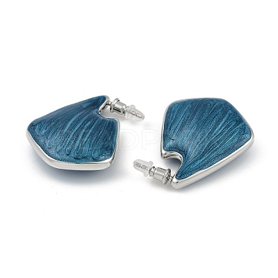 Brass Enamel Stud Earrings EJEW-Q391-01P-02-1