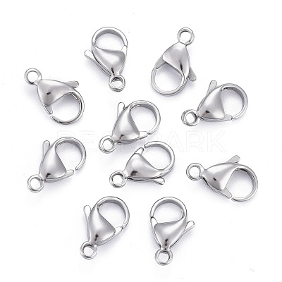 Tarnish Resistant 304 Stainless Steel Lobster Claw Clasps X-STAS-AB15-1