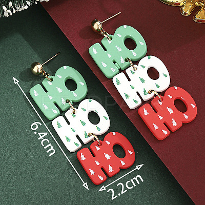 Alloy Enamel Dangle Stud Earrings FS-WG7AF48-10-1