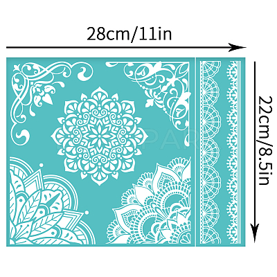 2 Pcs Self-Adhesive Silk Screen Printing Stencil Diamond Pattern