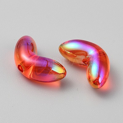Transparent UV Plating Acrylic Beads TACR-TAC0001-09A-02-1