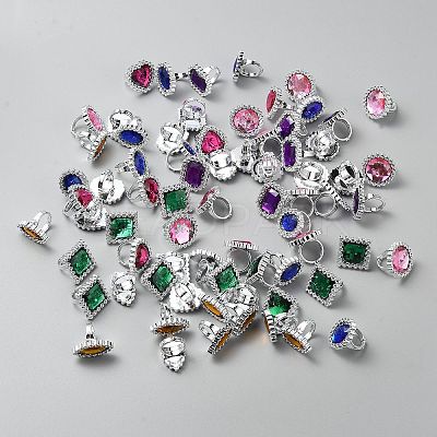 72Pcs CCB Plastic Kid Finger Rings RJEW-WH20001-02-1