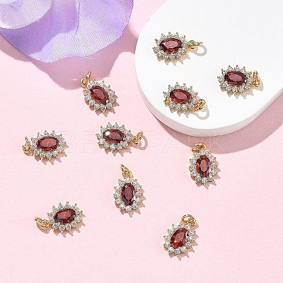 SHEGRACE Brass Micro Pave Cubic Zirconia Pendants XGRQ2O123-446F-G-1