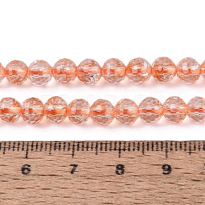 Dyed Transparent Crackle Glass Beads Strands GLAA-Q108-01A-A08-1