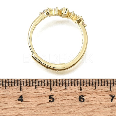 Brass Micro Pave Clear Cubic Zirconia Finger Rings for Women CU-CBAE7DF-12G-05-1