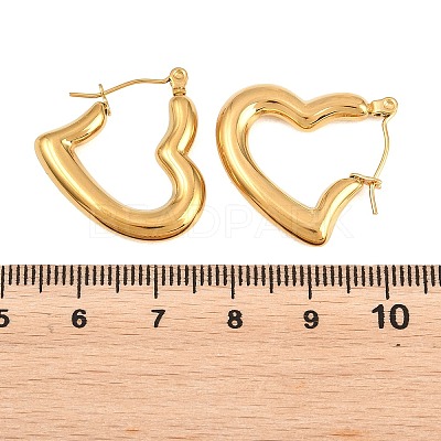Valentine's Day 304 Stainless Steel Hoop Earrings EJEW-P345-04G-1