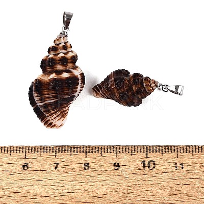 Brass & Natural Spiral Shell Big Pendants SHEL-Q029-30P-1