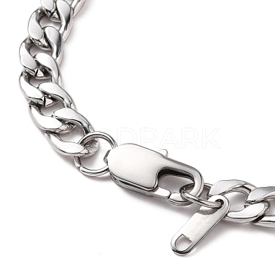 Tarnish Resistant Men's Fashionable 304 Stainless Steel Cuban Link Chain Bracelets BJEW-JB05657-02-1