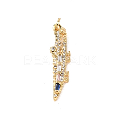 Brass Micro Pave Cubic Zirconia Pendants KK-E111-39G-02-1