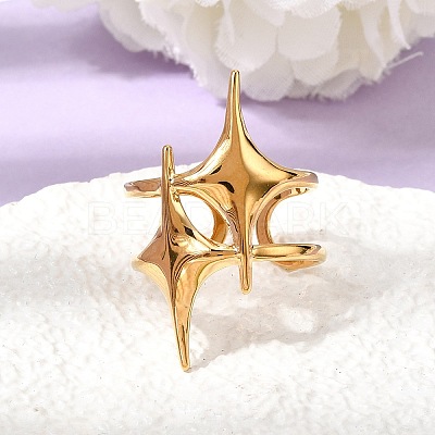304 Stainless Steel Cuff Open Rings for Women RJEW-L342-02G-1