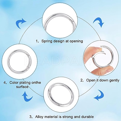 Zinc Alloy Spring Gate Rings FIND-SP0001-08B-1