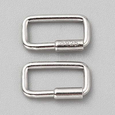 925 Sterling Silver Screw Carabiner Lock Charms STER-WH0002-11P-1