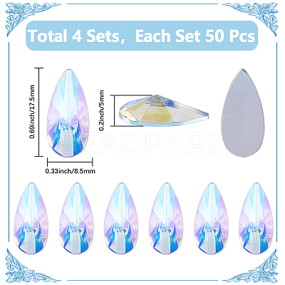 4 Sets Acrylic Rhinestone Cabochons GACR-SP0001-06C-1
