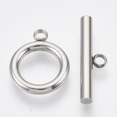 Non-Tarnish 304 Stainless Steel Toggle Clasps X-STAS-N087-08-1